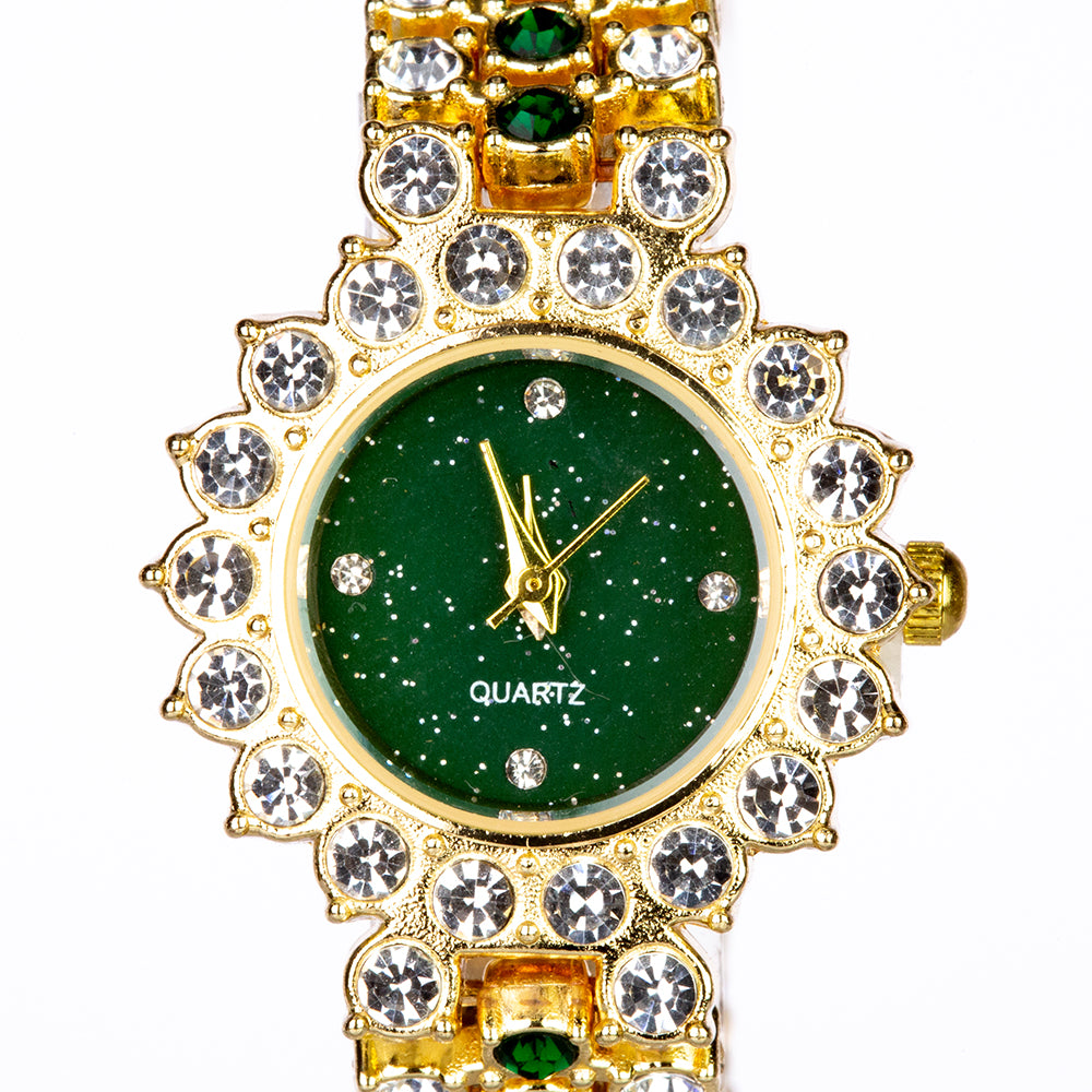 Reloj de Aleación Bañado en Oro con Cristal Emporia® Azul (Collar +Pendientes +Pulsera +Colgante ) 5 