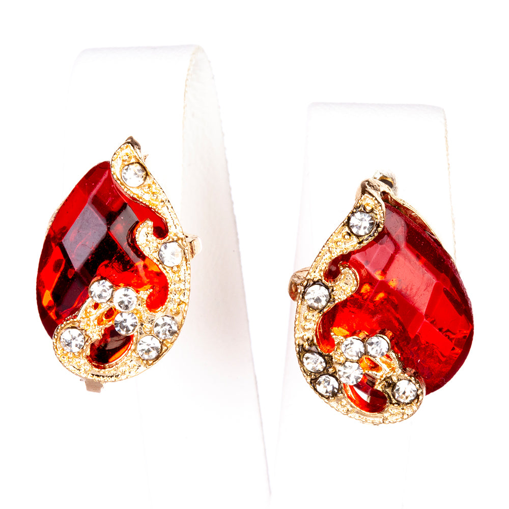 Reloj de Aleación Bañado en Oro con Cristal Emporia® Rojo (Collar +Pendientes +Pulsera +Colgante ) 6 