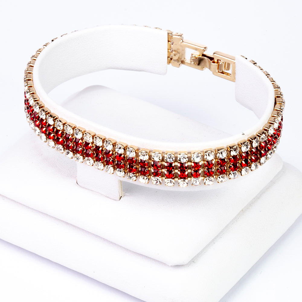 Reloj de Aleación Bañado en Oro con Cristal Emporia® Rojo (Collar +Pendientes +Pulsera +Colgante ) 9 