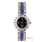 Reloj de Aleación Bañado en Oro con Cristal Emporia® Azul (Collar +Pendientes +Pulsera +Colgante )