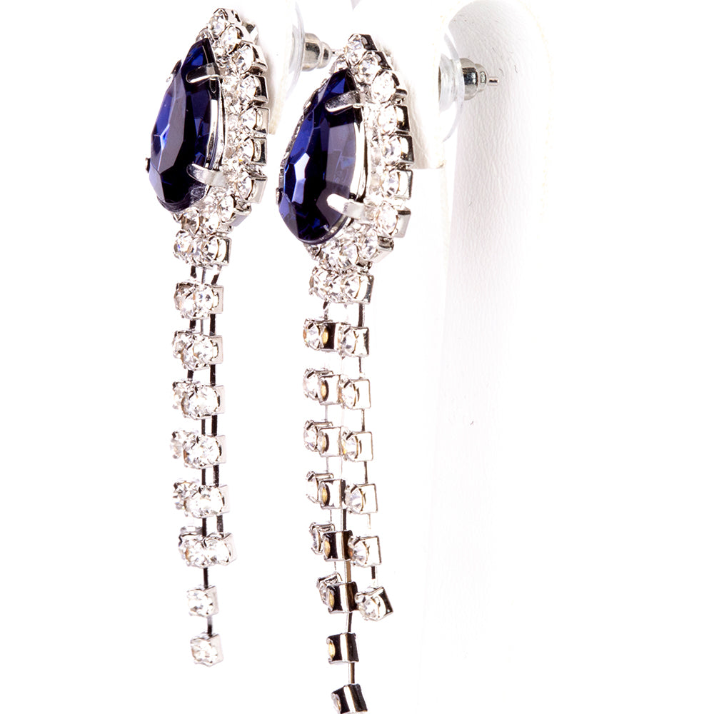Reloj de Aleación Bañado en Oro con Cristal Emporia® Azul (Collar +Pendientes +Pulsera +Colgante )