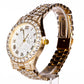 Reloj de Aleación Bañado en Oro con Cristal Emporia® Blanco (Collar +Pendientes +Pulsera +Colgante )