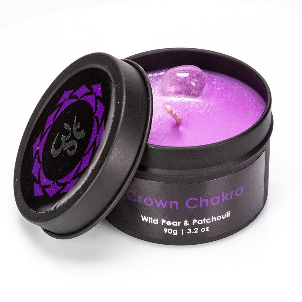 Juego de regalo Emporia de 9 piezas de 7 velas de cristal de chakra, colgante de chakra y pulsera de chakra con amatista, lapislázuli, citrino, aventurina verde, ojo de tigre, jaspe rojo y cuarzo transparente 16 
