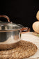 Juego de 5 piezas de utensilios de cocina de acero inoxidable y vidrio, color plata-oro rosa