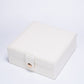Caja organizadora de joyas de terciopelo y cuero de PU, Blanco