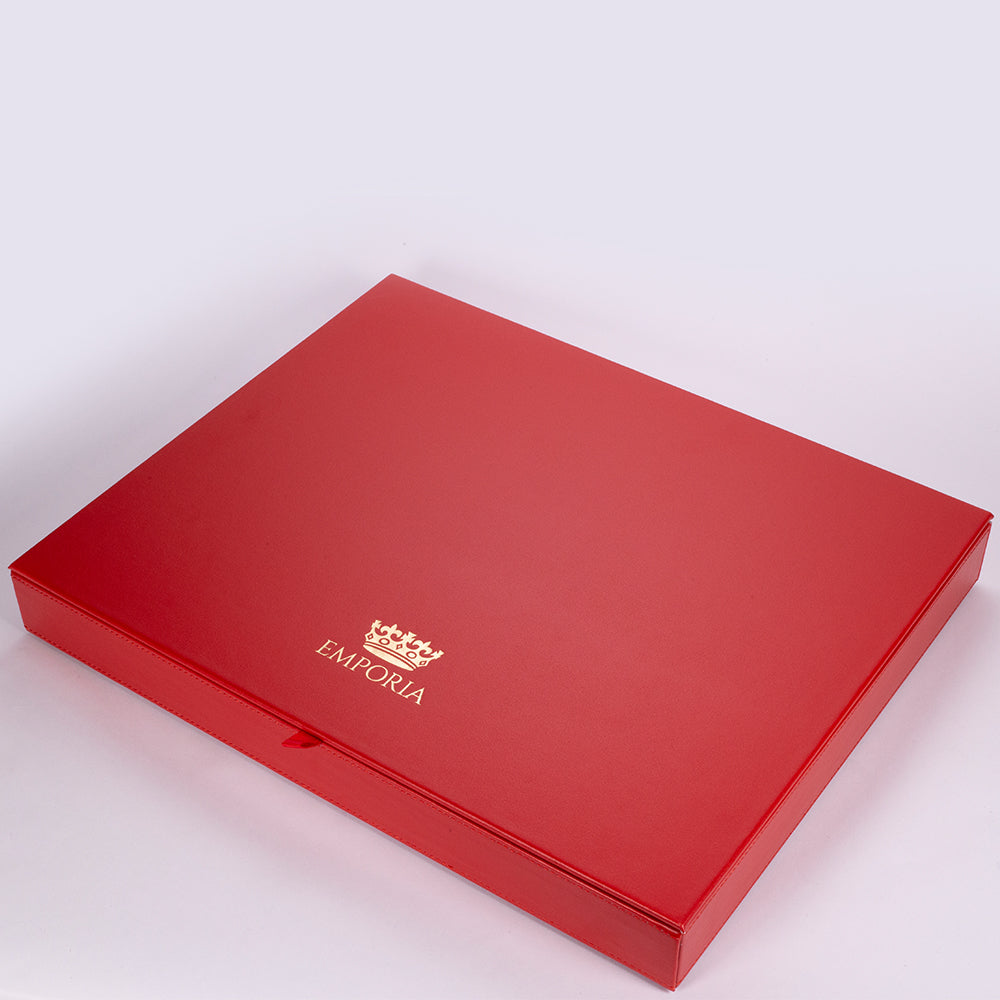 Emporia "Iconic Elizabeth Taylor Red Velvet" Joyero apilable de terciopelo con tapa, rojo