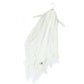 Bufanda-chal trapezoidal de algodón, 80 cm x 198 cm x 70 cm, estampado de encaje de mariposa, blanco