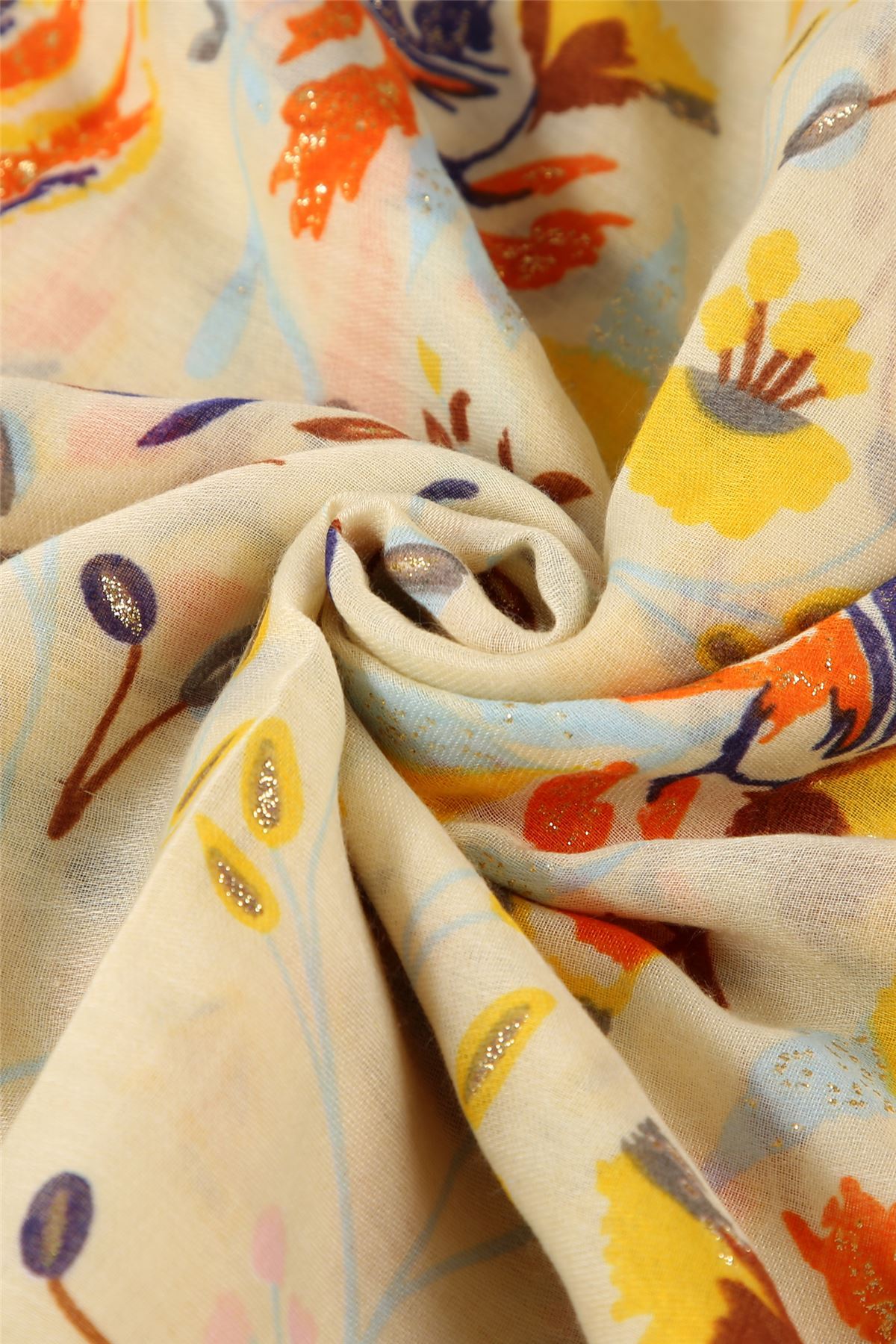 Bufanda-chal amarillo con estampado de flores deshilachadas, estilo folclórico brillante, 90 cm x 180 cm 3 