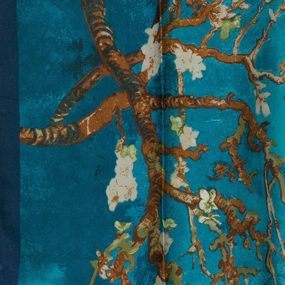 Pañuelo 100% Seda, 90 cm x 180 cm, Almendro en flor de Van Gogh 3 