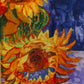 Pañuelo 100% Seda, 90 cm x 180 cm, Seis Girasoles de Van Gogh