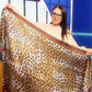 Pañuelo 100% Seda, 90 cm x 180 cm, Leopardo