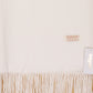 Bufanda 100% Cachemira Pashmina, 70 cm x 170 cm, Super Suave. Blanco Liso