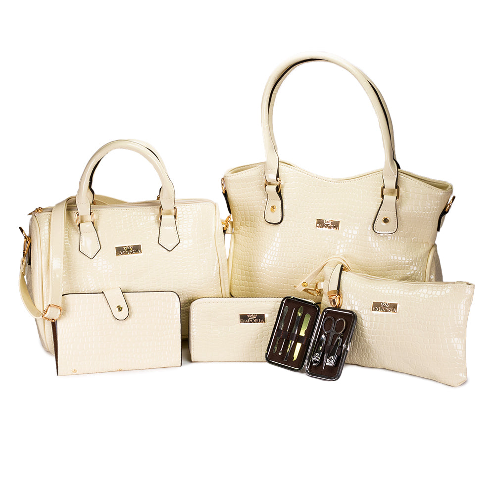 Emporia set de 5 bolsos + REGALO de set de manicura en beige claro