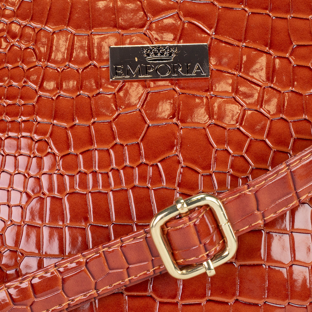 Colección Emporia de invierno 2023 -Genuina, set de 2 piezas de bolsos, color coñac