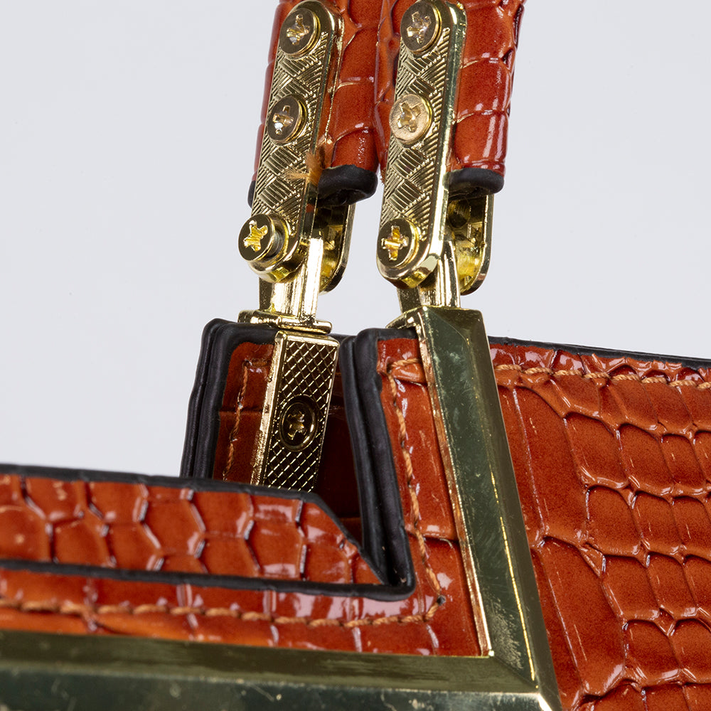 Colección Emporia de invierno 2023 -Genuina, set de 2 piezas de bolsos, color coñac