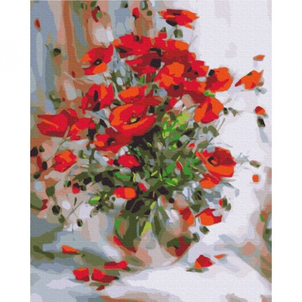 "Amapolas con pintura al óleo" kit para pintar con números, 40x50 cm 1 