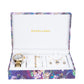 Juego de reloj de regalo para mujer Excellanc con pulsera y collar con cristales Emporia blancos en forma de corazón, tono dorado