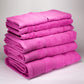3+3+1 Regalo Juego de 3 piezas de Toallas 100% Microalgodón, 500 GSM, Rosa Fucsia