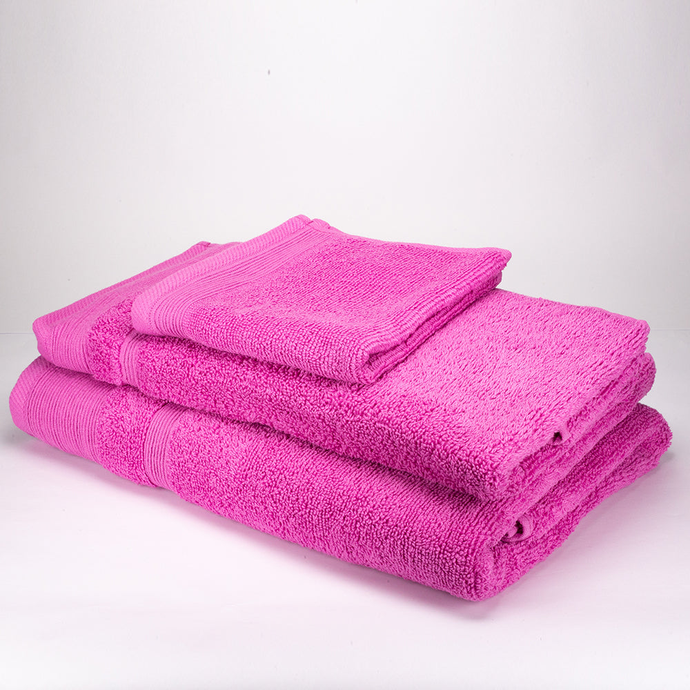 3+3+1 Regalo Juego de 3 piezas de Toallas 100% Microalgodón, 500 GSM, Rosa Fucsia 10 
