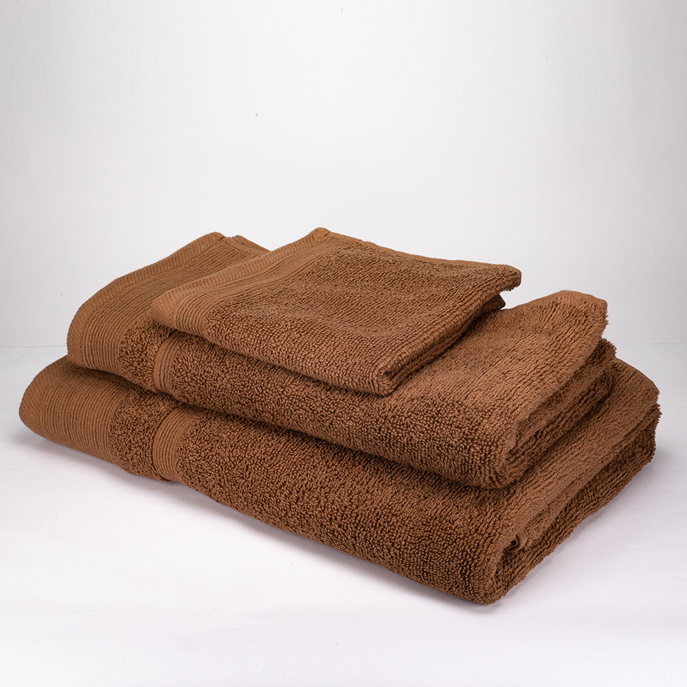 3+3+1 Regalo Juego de 3 piezas de Toallas 100% Microalgodón, 500 GSM, Marrón Chocolate 10 