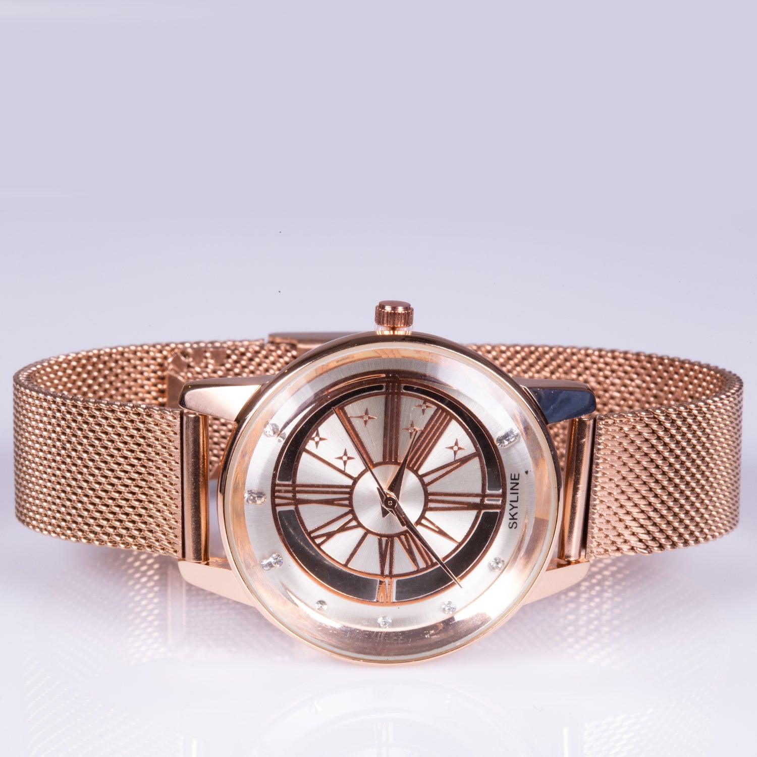 Reloj bañado en aleación de Oro rosa 4 