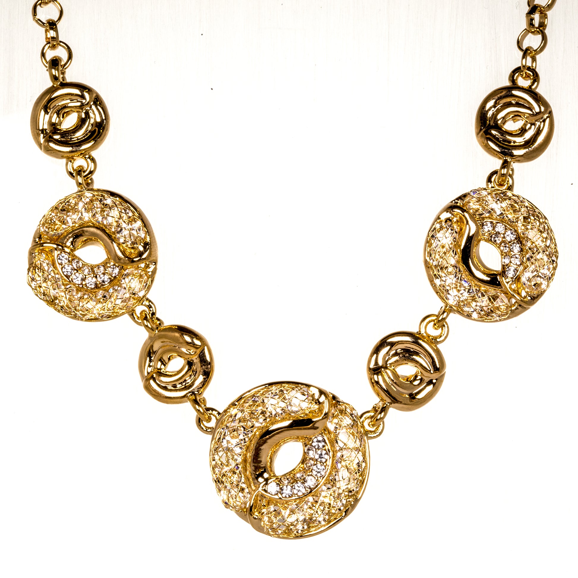 Collar de Aleación Bañado en Oro con Cristal Emporia® Blanco 1 