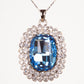 Conjunto de Aleación Bañado en Oro Blanco con Cristal Emporia® Azul