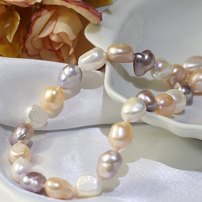 Conjunto de Plata con Perla de agua dulce multicolor barroca