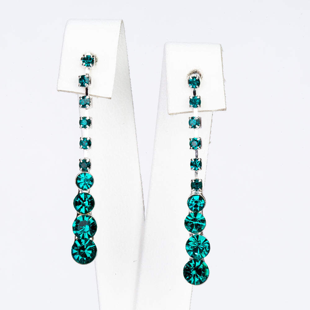 Conjunto de Aleación Bañado en Oro con Cristal Emporia® Verde ( Collar +Pendientes ) 3 