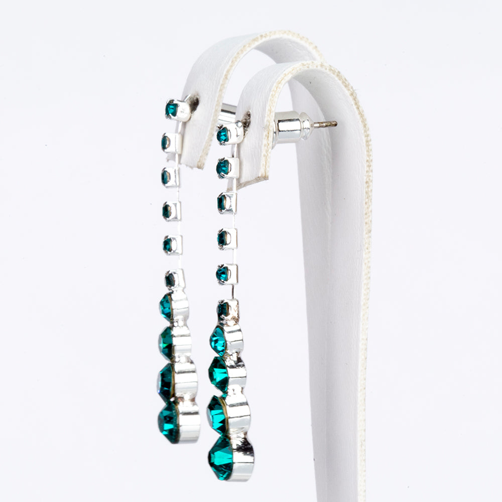 Conjunto de Aleación Bañado en Oro con Cristal Emporia® Verde ( Collar +Pendientes ) 4 