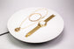 Conjunto de Aleación Bañado en Oro con Cristal Emporia® Blanco ( Collar +Pulsera )