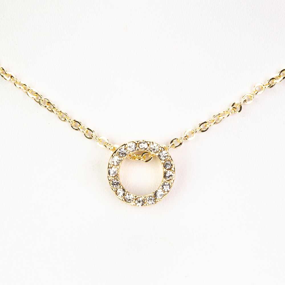 Conjunto de Aleación Bañado en Oro con Cristal Emporia® Blanco ( Collar +Pendientes +Colgante ) 5 