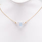 Conjunto de Aleación Bañado en Oro con Turmalina ( Collar +Pendientes +Pulsera )