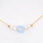 Conjunto de Aleación Bañado en Oro con Turmalina ( Collar +Pendientes +Pulsera )