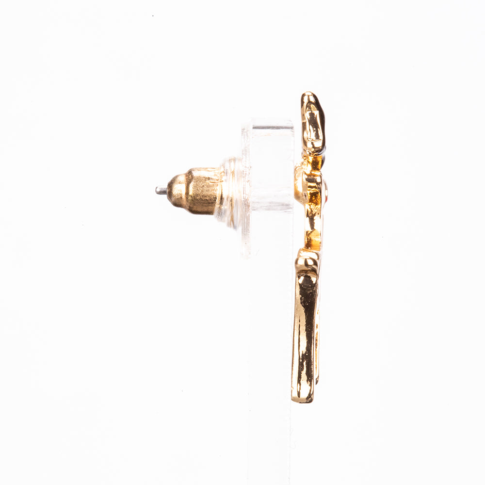 Conjunto de Aleación Bañado en Oro con Cristal Emporia® Rojo y Cristal Emporia® Blanco ( Pendientes )