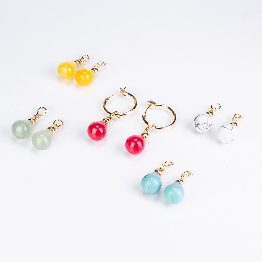 Conjunto de Aleación Bañado en Oro con Turquesa y Cornalina ( Pendientes ) 1 