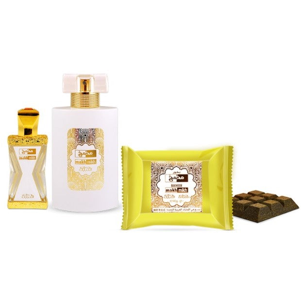 50 ml Eau de Perfume + 20 ml Aceite de perfume+ 40 g Bakhoor SET DE REGALO Makh Mikh - oriental Fragancia para mujeres y hombres 1 