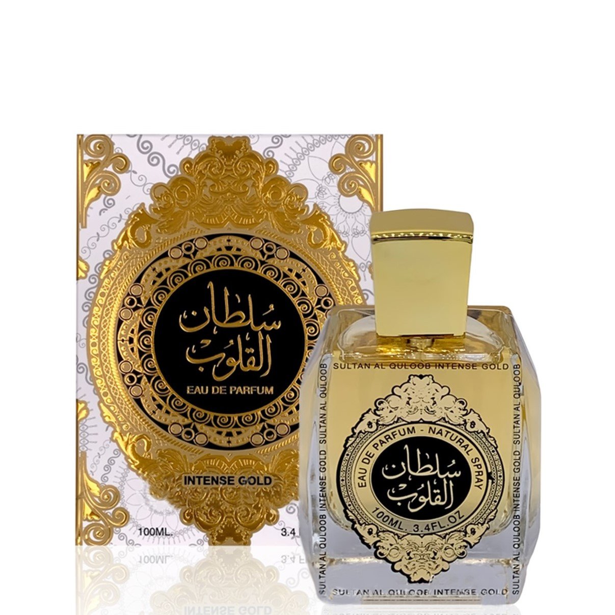 100 ml Eau de Perfume Sultan Al Quloob Intense Gold Fragancia Picante,Leñoso para Hombres y Mujeres 1 