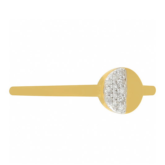 Anillo de Plata Bañada en Oro con Diamante blanco