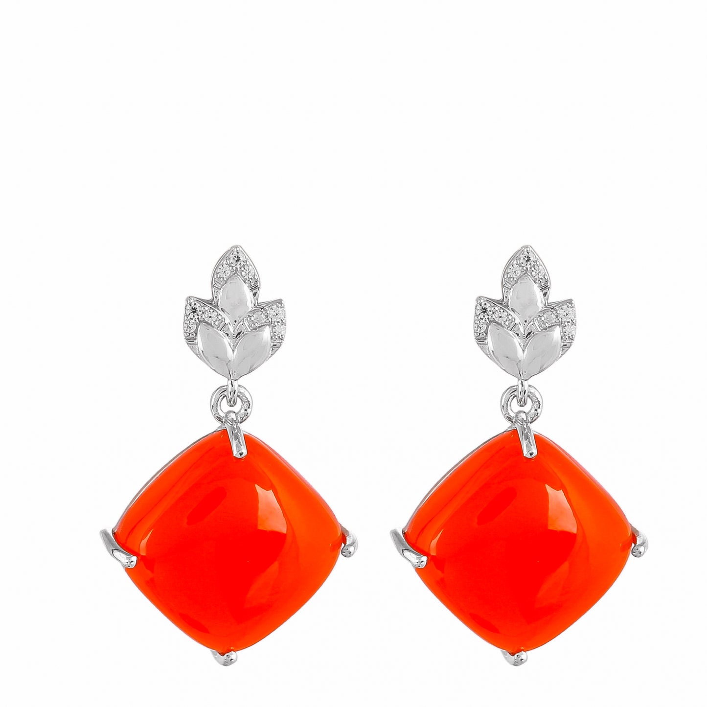 Pendientes de Plata con Cornalina y Zircón natural