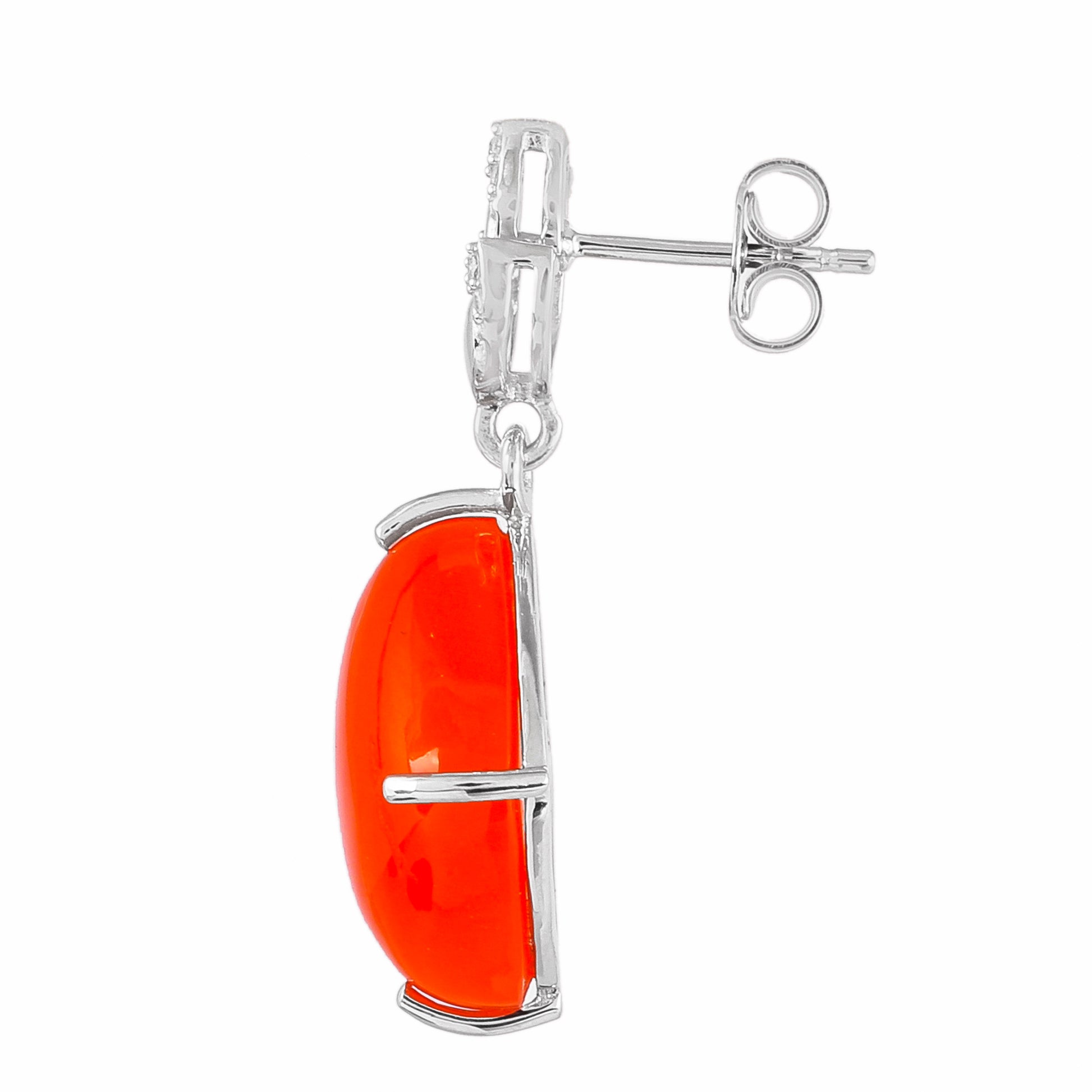 Pendientes de Plata con Cornalina y Zircón natural 2 