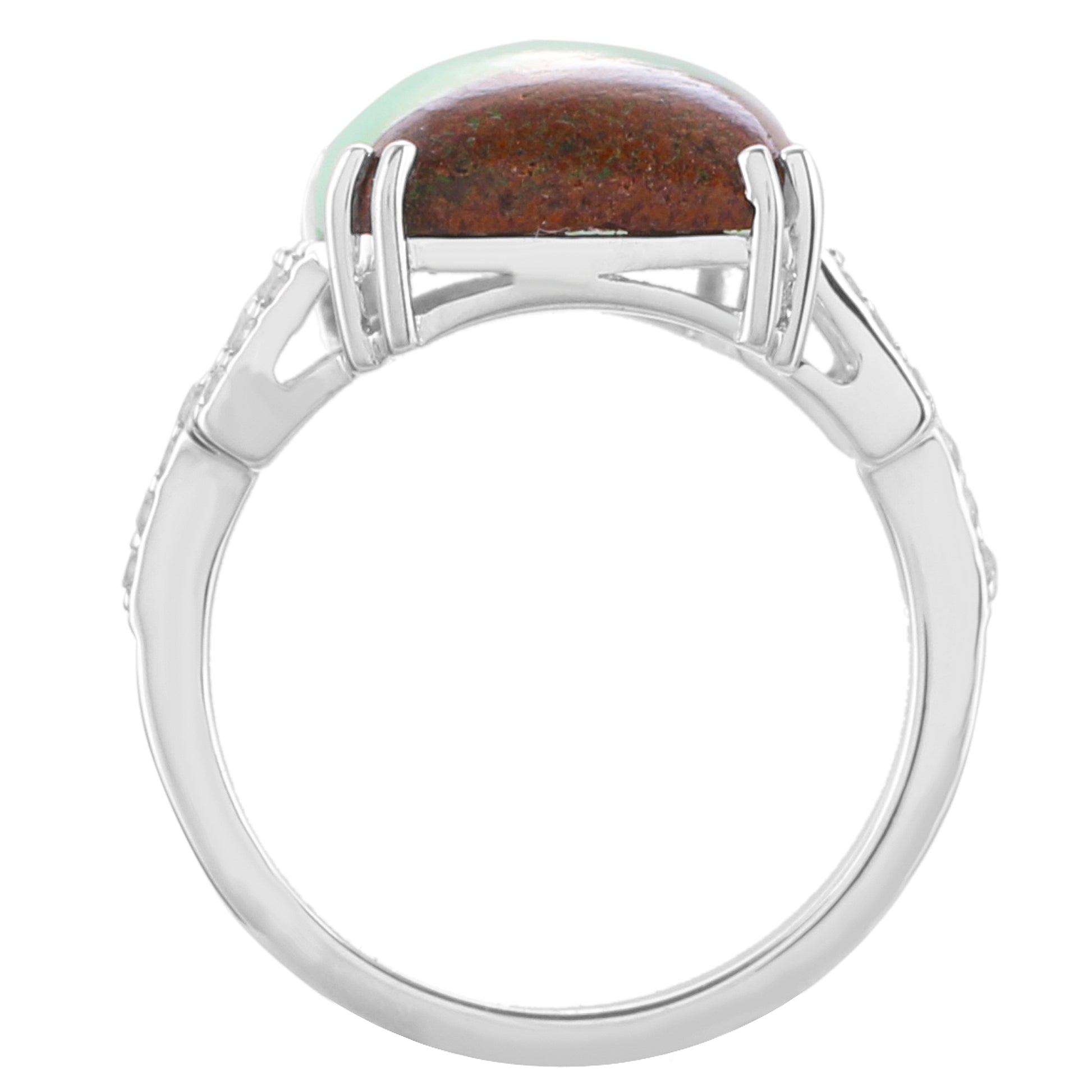 Anillo de Plata con Crisoprasa y Zircón natural 3 