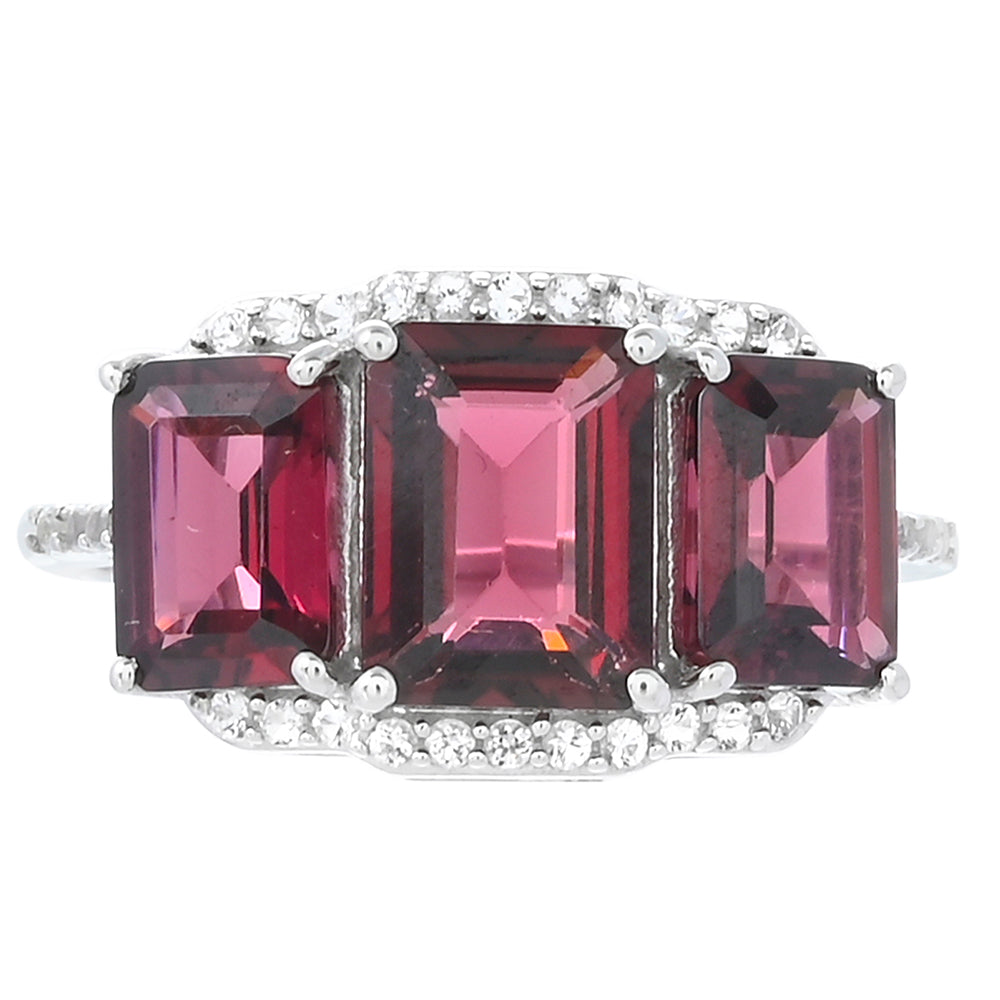 Anillo de Plata con Granate Rodolita