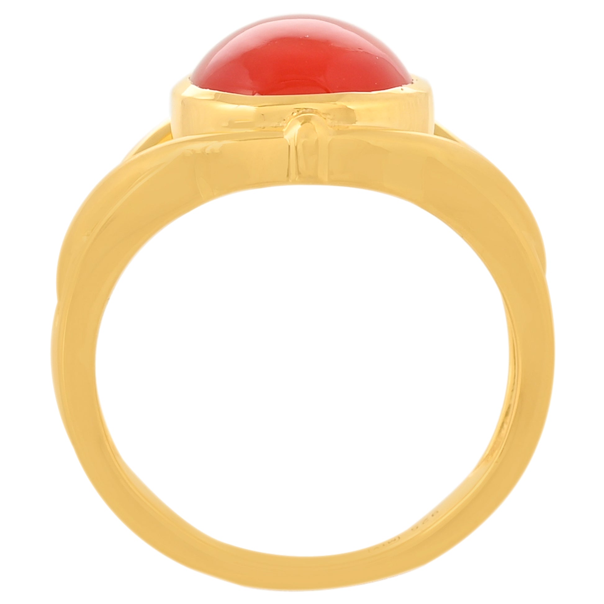 Anillo de Plata Bañada en Oro con Cornalina 4 