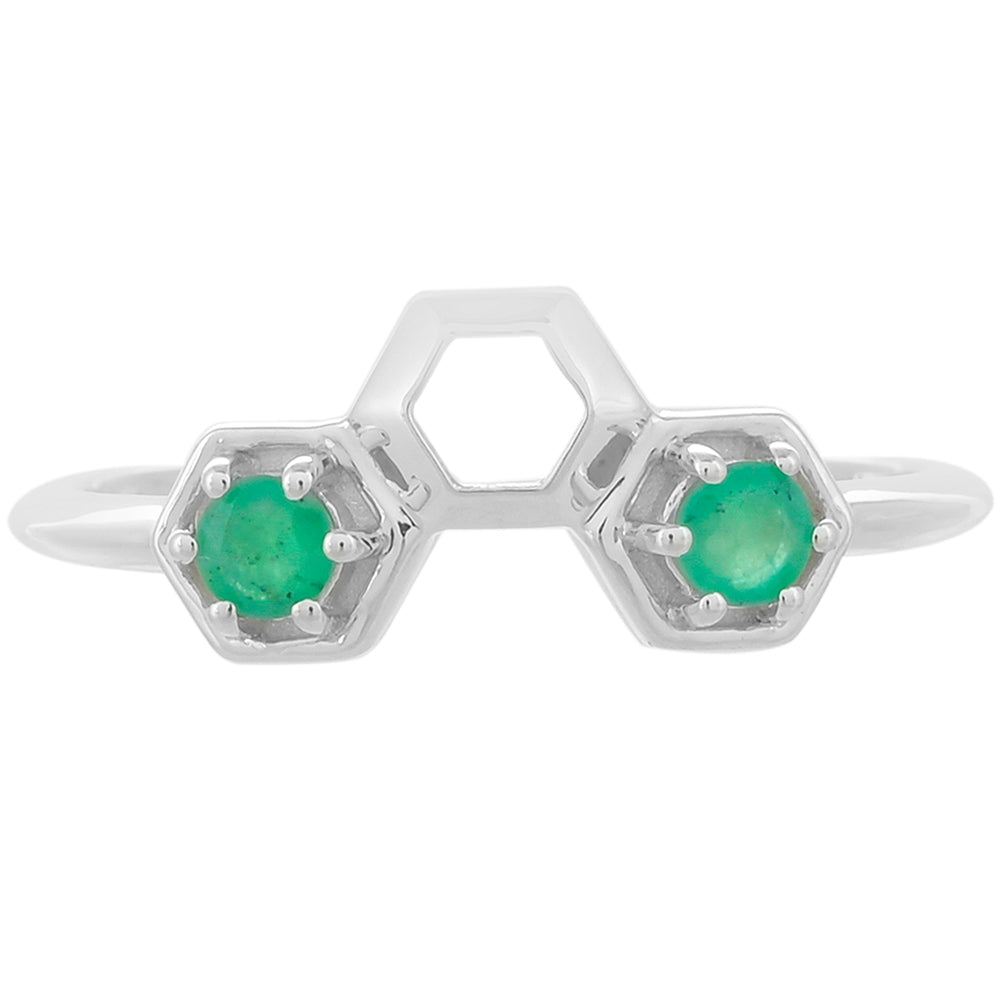Anillo de Plata con Esmeralda de Brasil 1 
