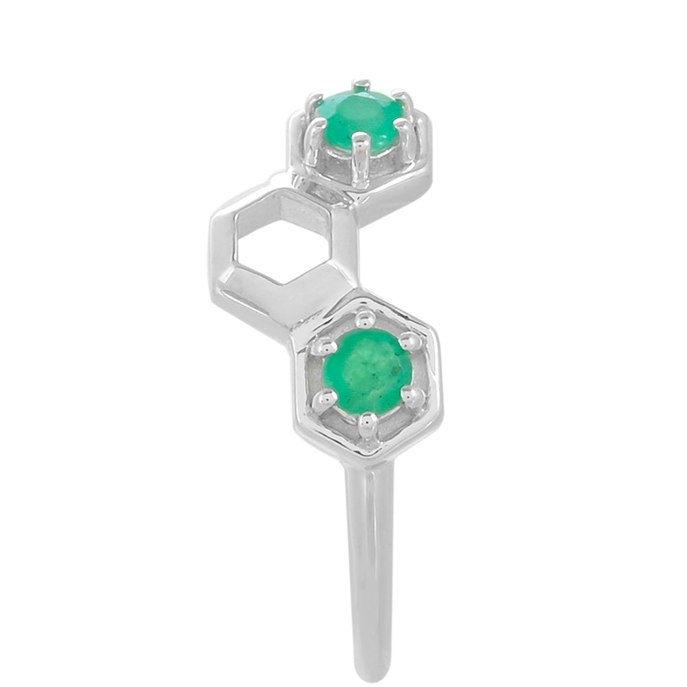 Anillo de Plata con Esmeralda de Brasil