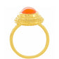 Anillo de Plata Bañada en Oro con Cornalina