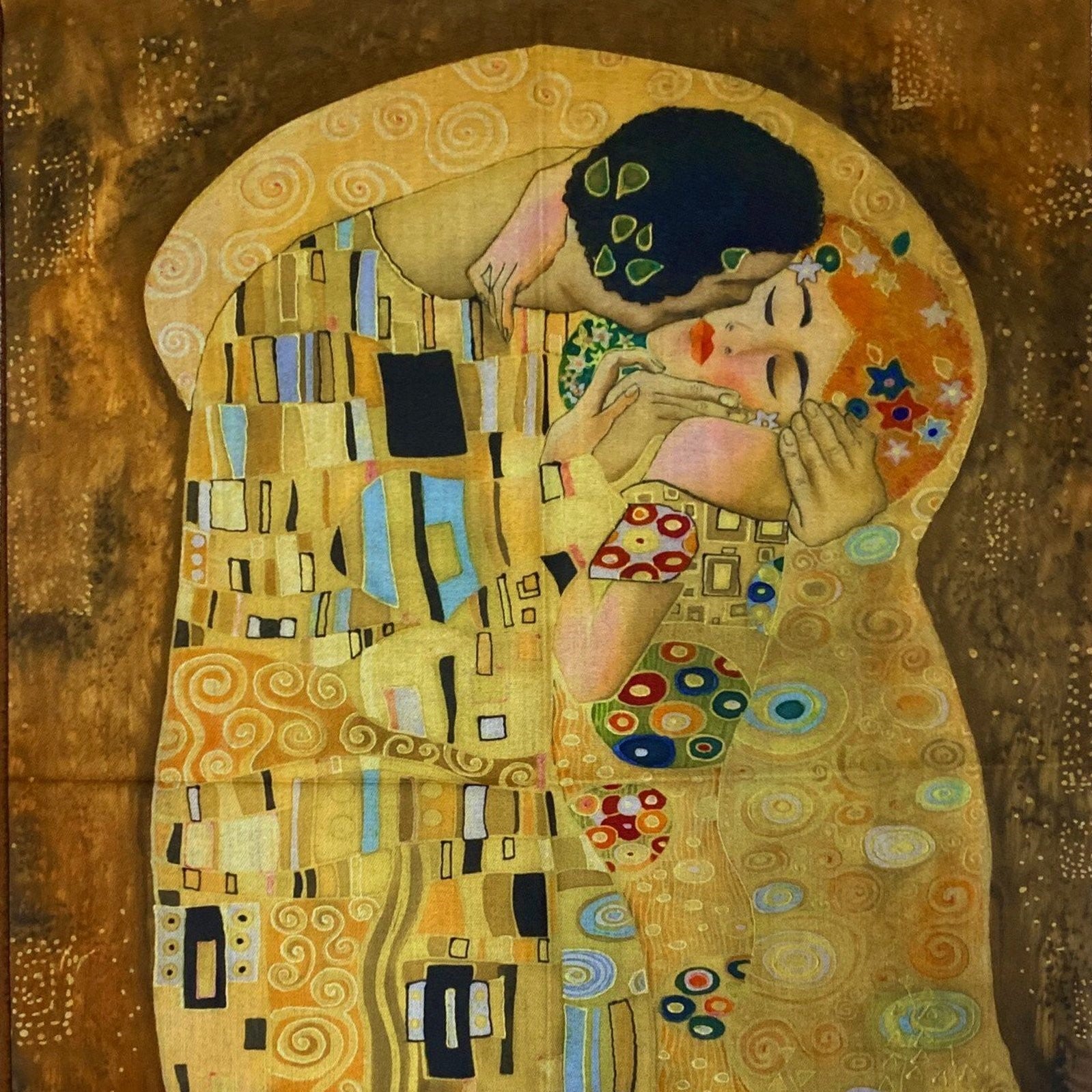 Bufanda de lana, 70 cm x 180 cm, Klimt - The Kiss 5 