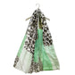Bufanda verde con estampado de leopardo, 80 cm x 180 cm