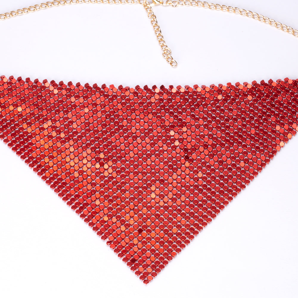Conjunto de Aleación Bañado en Oro con Cristal Emporia® Rojo ( Collar +Pendientes ) 4 